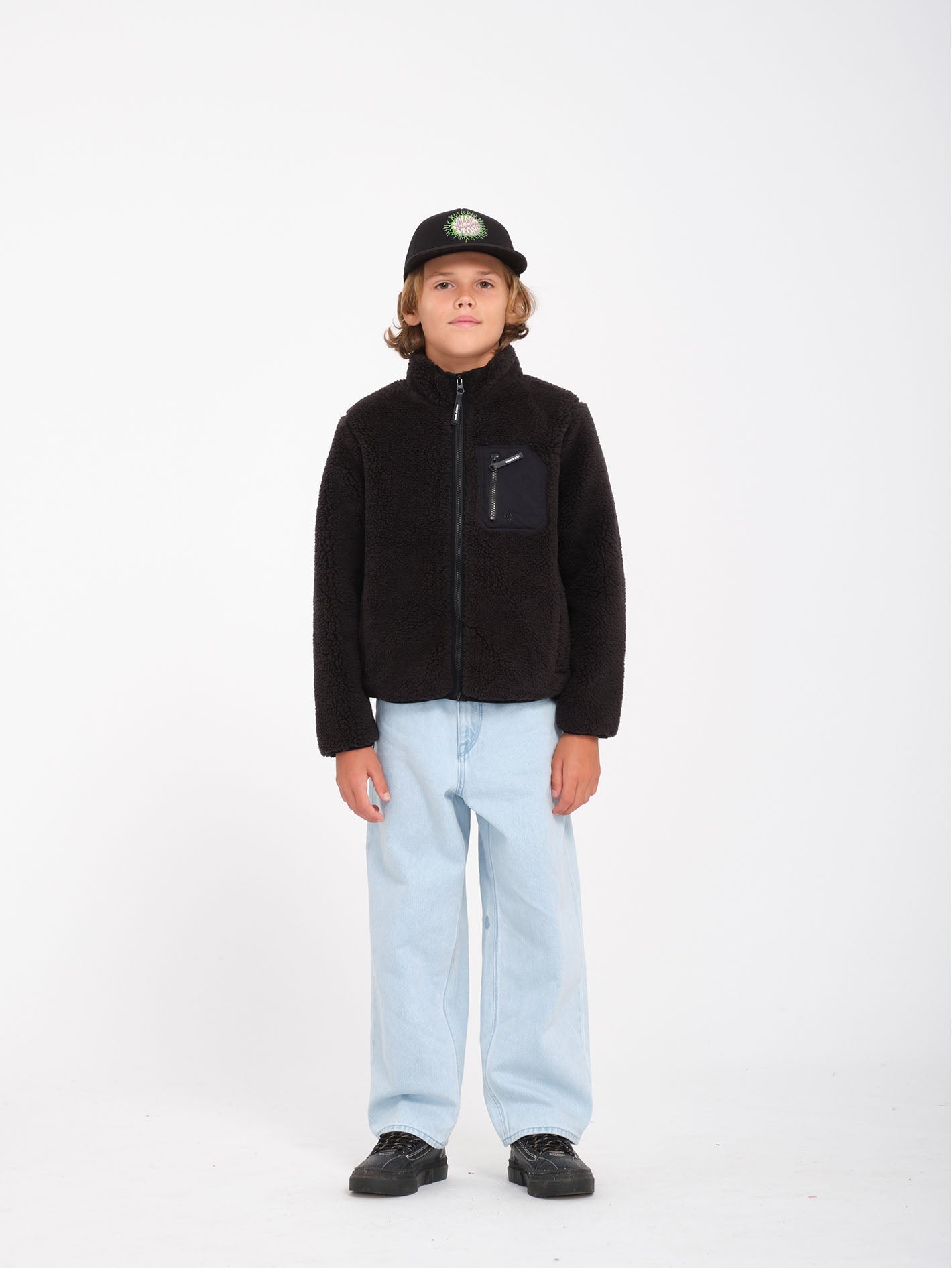 Muzzer Fuzzar Zip-Up Sweatshirt - BLACK - (KIDS)