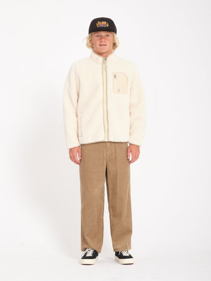 Muzzer Fuzzar Sherpa-Sweatshirt mit Reißverschluss – SCHMUTZIG WEISS – (KINDER)