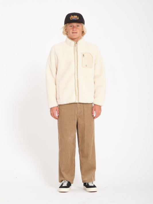 Muzzer Fuzzar Sherpa-Sweatshirt mit Reißverschluss – SCHMUTZIG WEISS – (KINDER)