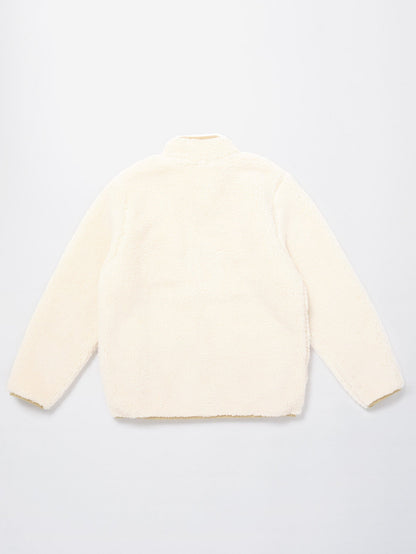 Muzzer Fuzzar Sherpa-Sweatshirt mit Reißverschluss – SCHMUTZIG WEISS – (KINDER)