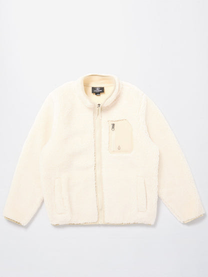 Muzzer Fuzzar Sherpa-Sweatshirt mit Reißverschluss – SCHMUTZIG WEISS – (KINDER)
