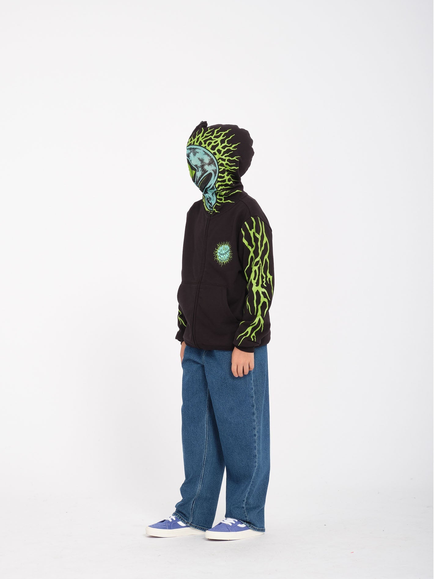 Alien Zip-Up Hoodie - BLACK - (KIDS)