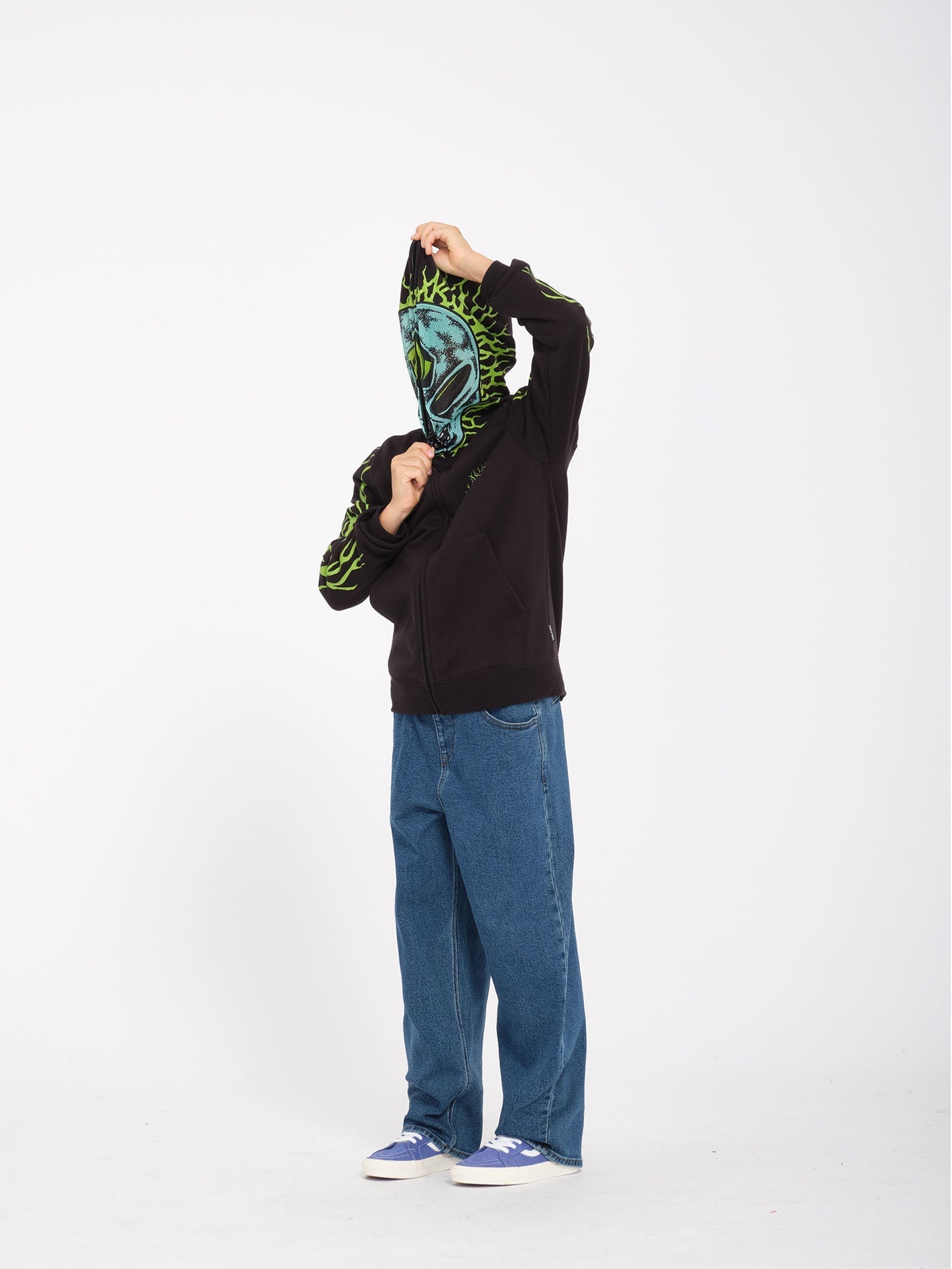 Alien Zip-Up Hoodie - BLACK - (KIDS)