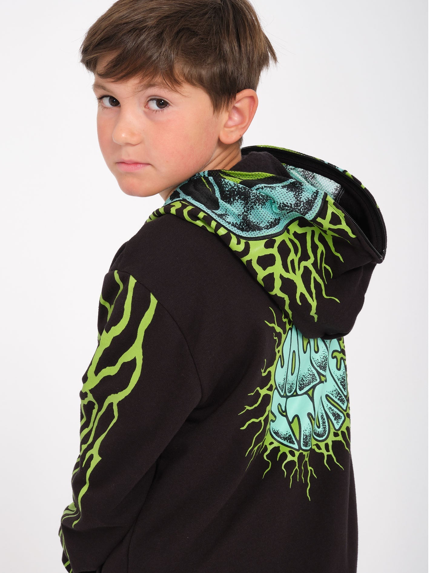 Alien Zip-Up Hoodie - BLACK - (KIDS)