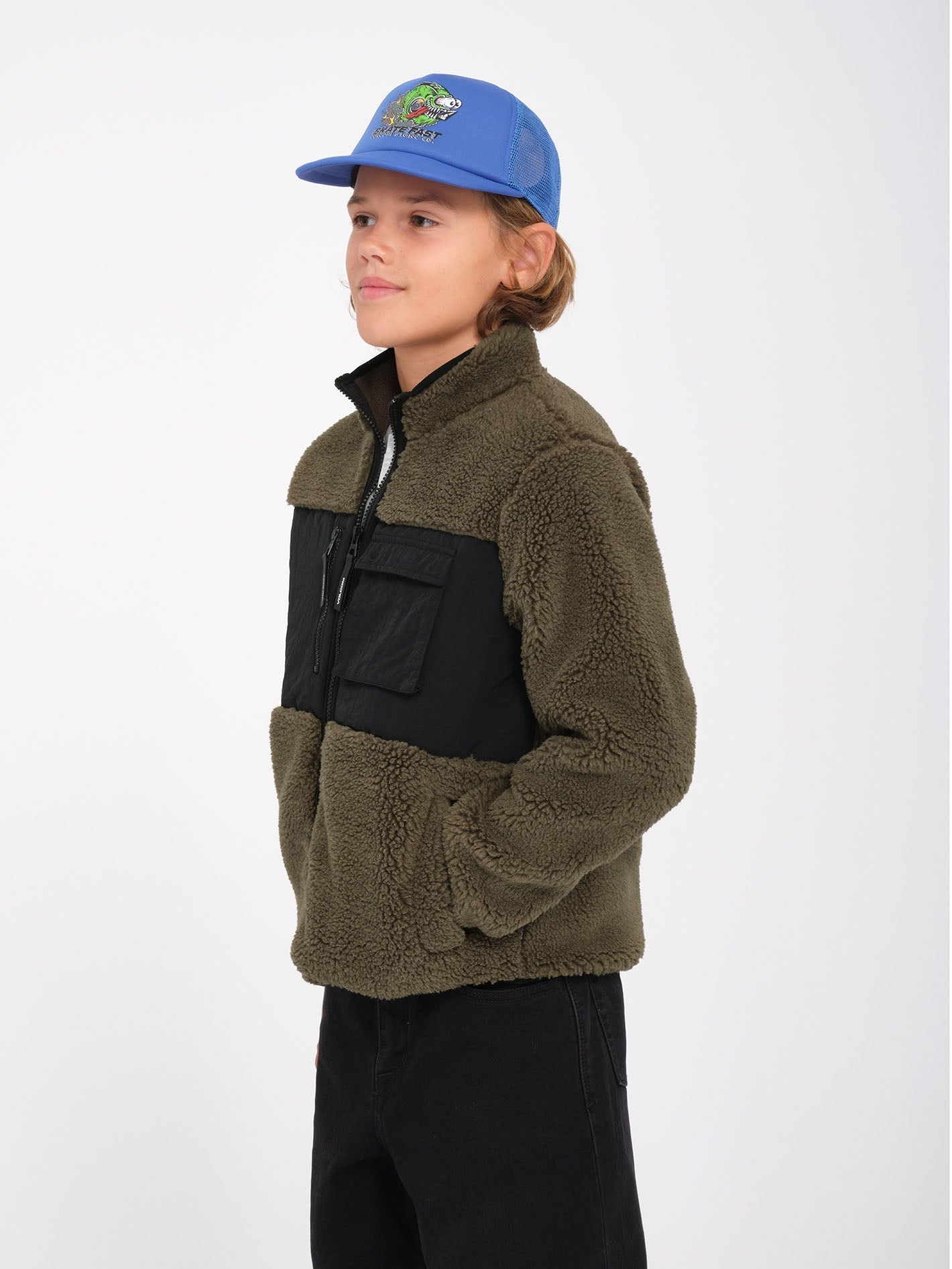 Storm Stone Sherpa-Sweatshirt mit Reißverschluss – WINTERMOSS – (KINDER)