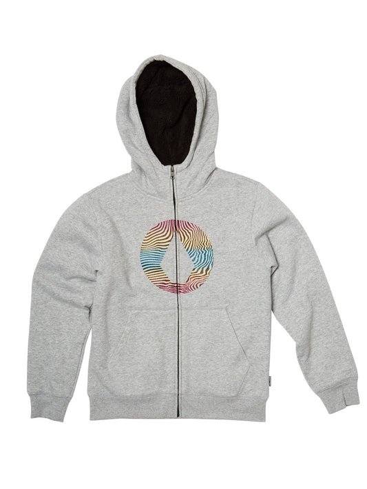 Kapuzenpullover mit Reißverschluss und Steinfutter – Heather Grey (Kinder)