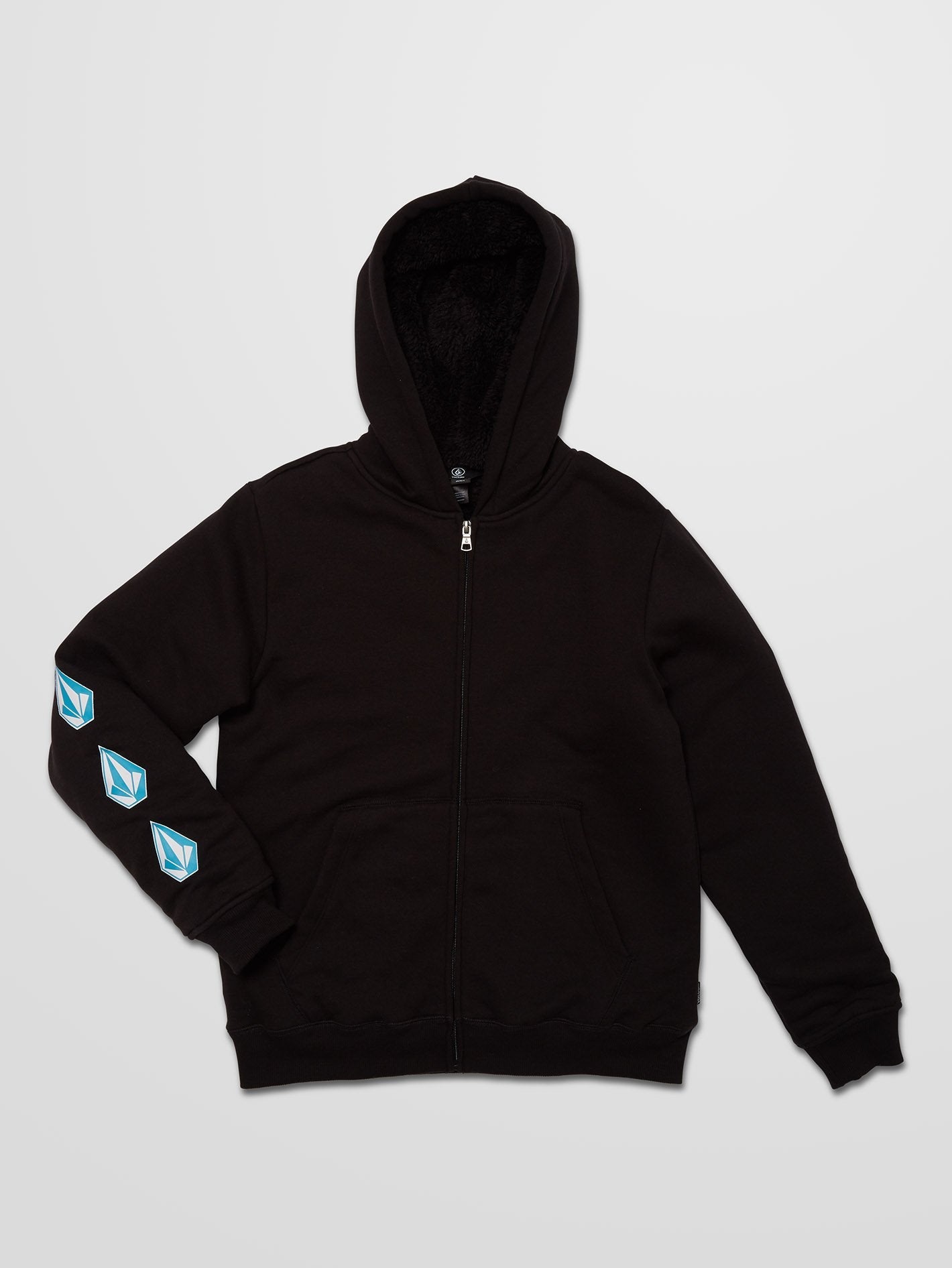 Iconic Stone Lined Zip Hoodie – SCHWARZ – (Kinder)