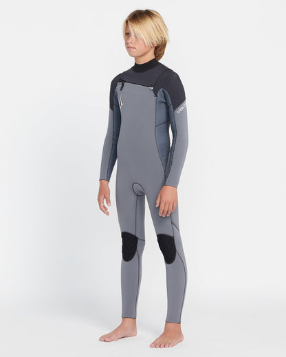 3/2mm Long Sleeve Chest Zip Wetsuit - Charcoal - (KIDS)