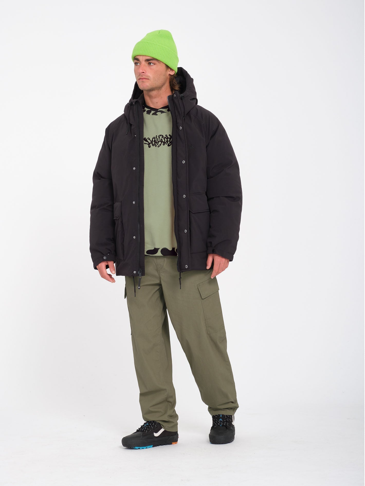 Full Stone Beanie - ELECTRIC GREEN