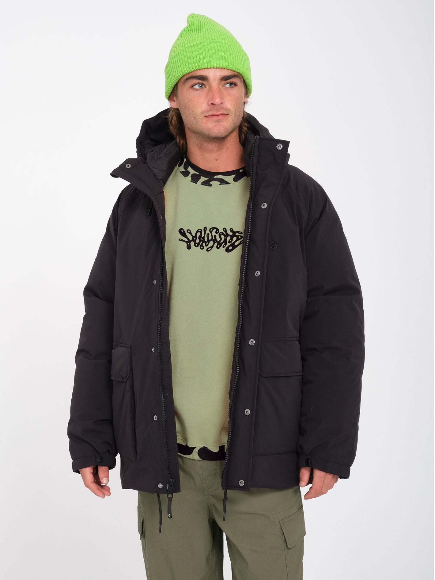Full Stone Beanie - ELECTRIC GREEN