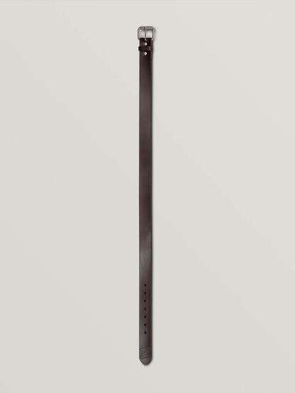 Straight leather belt - BROWN