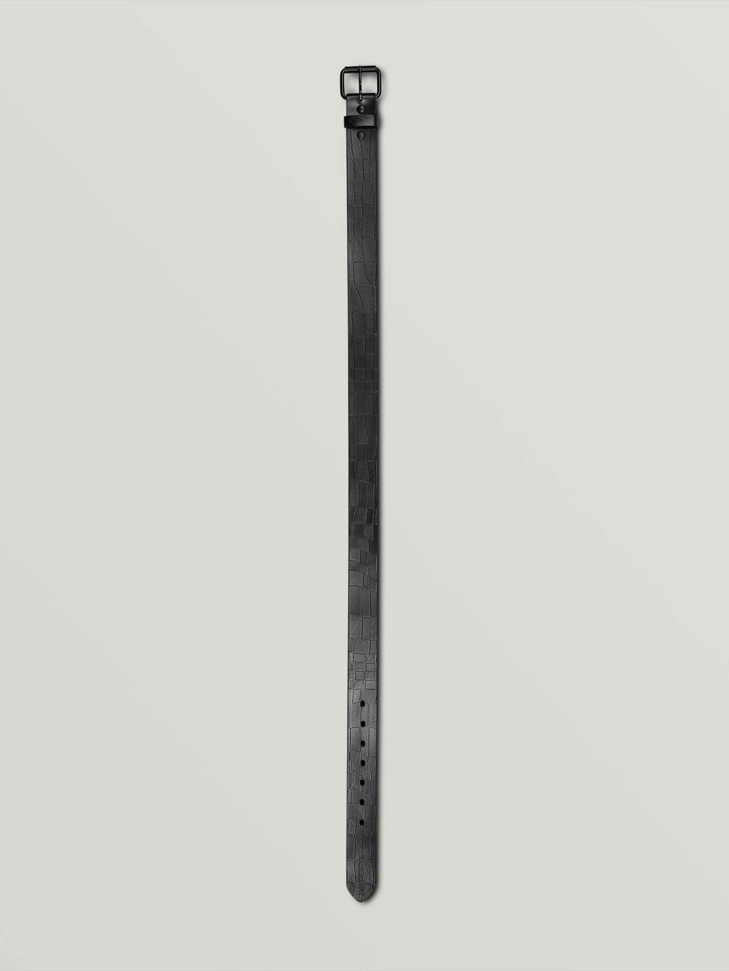 Stone Mb Leather Belt - BLACK