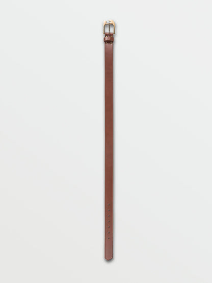 Skully Leather Belt - BROWN