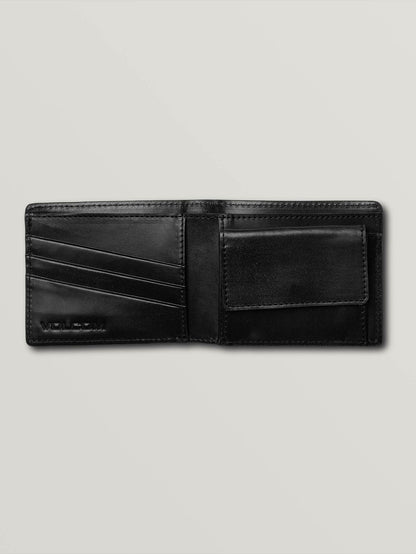 Gerade Lederbrieftasche - SCHWARZ