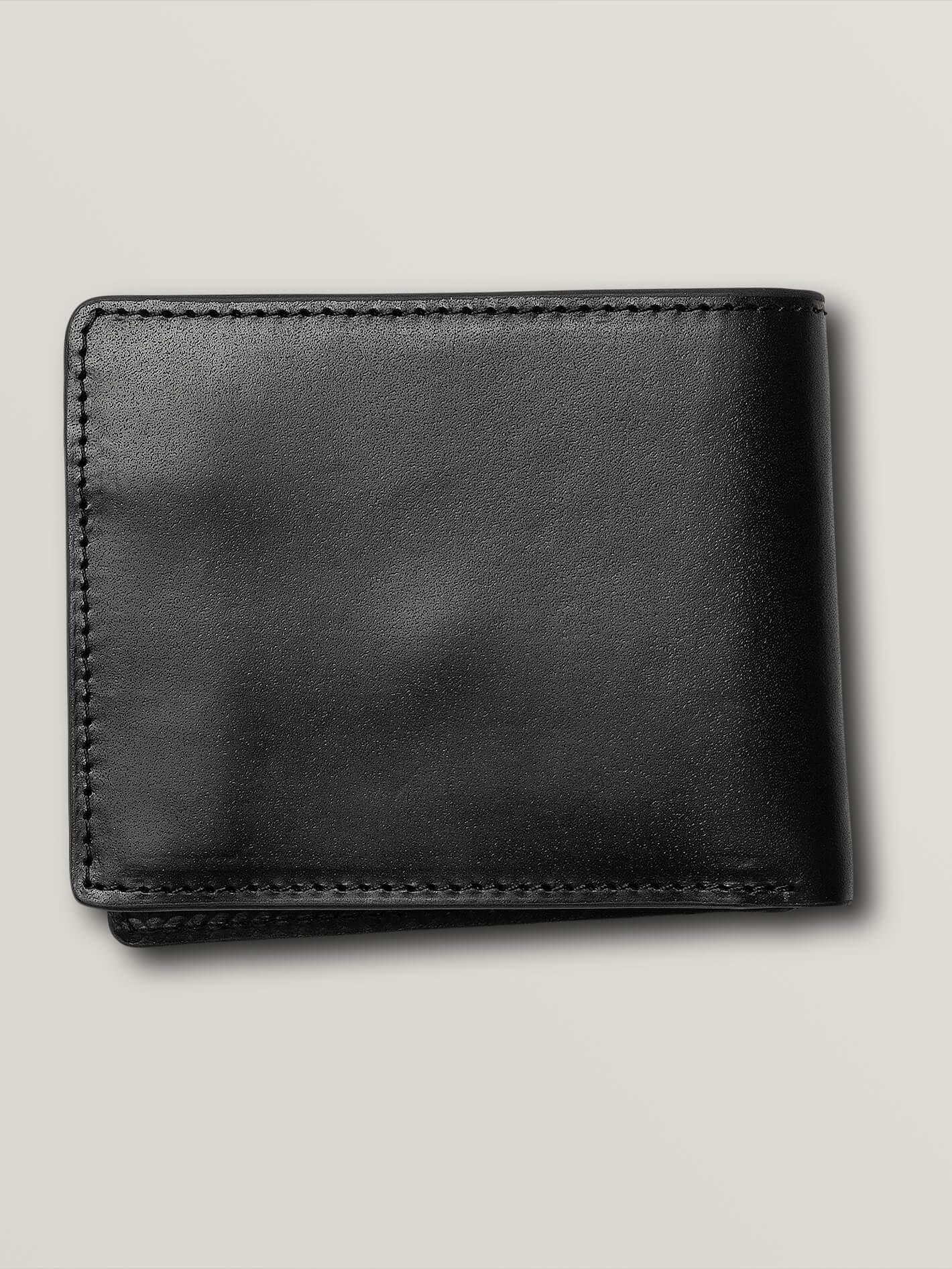 Gerade Lederbrieftasche - SCHWARZ