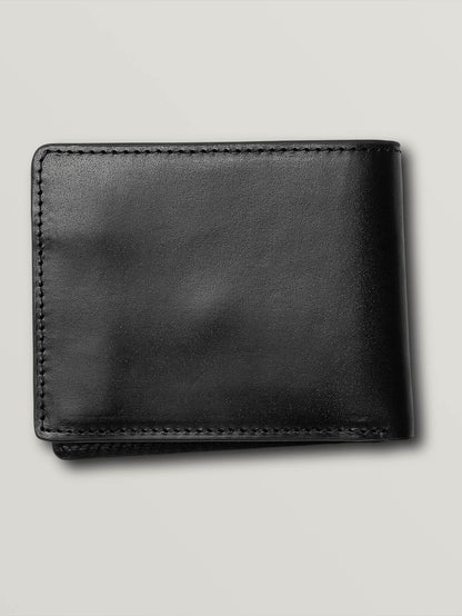 Gerade Lederbrieftasche - SCHWARZ