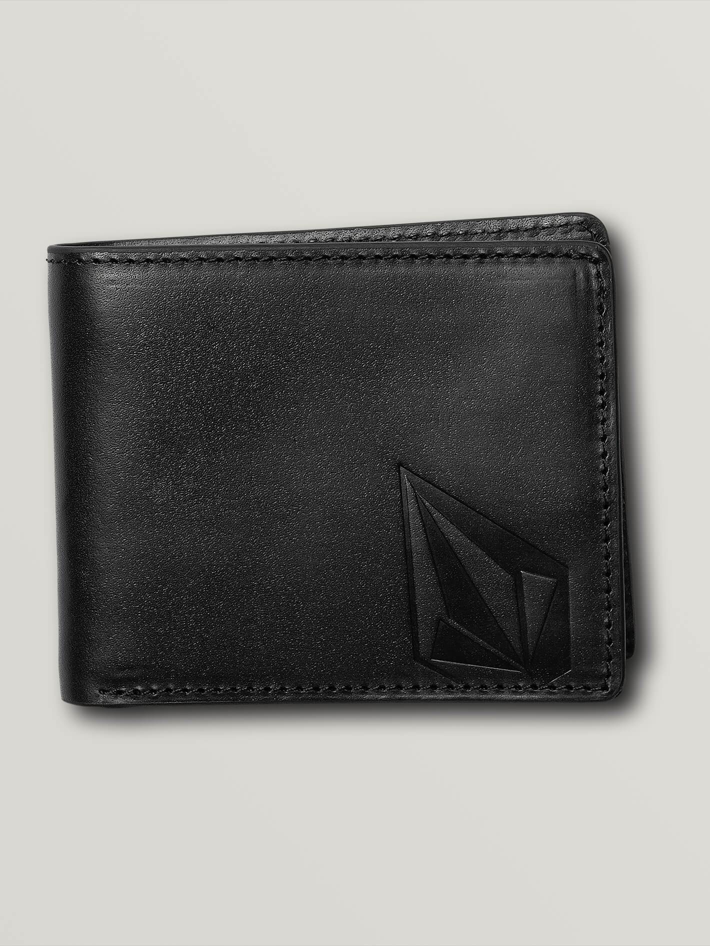 Gerade Lederbrieftasche - SCHWARZ