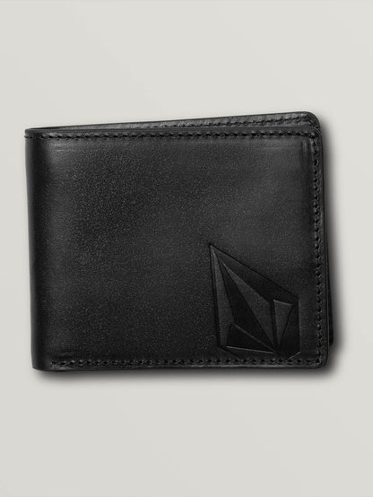 Gerade Lederbrieftasche - SCHWARZ