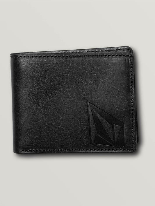Gerade Lederbrieftasche - SCHWARZ