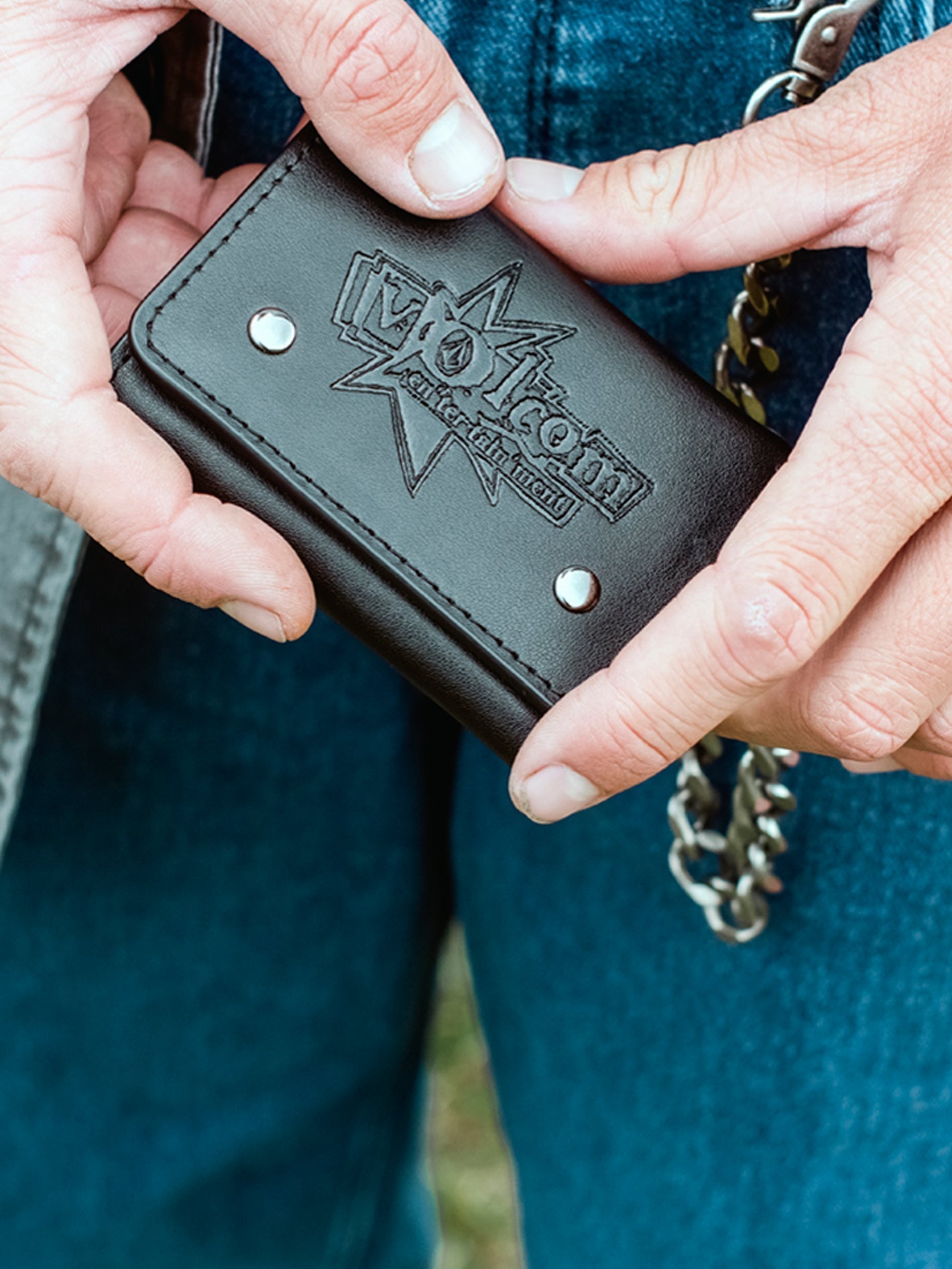 Portefeuille V Ent Leather - BLACK
