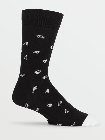 Chaussettes True - BLACK WHITE