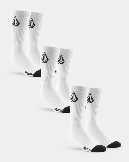 Full Stone Socks (3 Pairs) - White