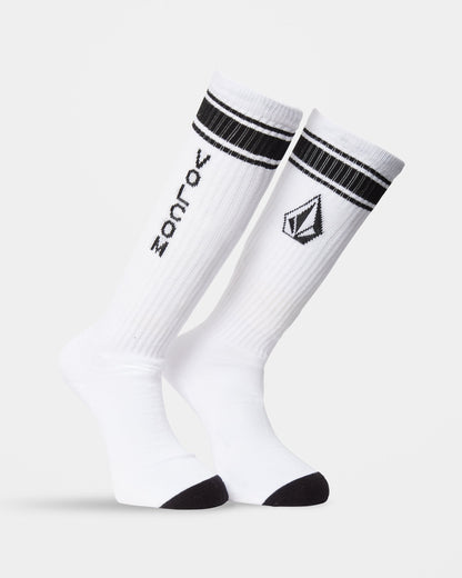 Chaussettes High Stripe - White