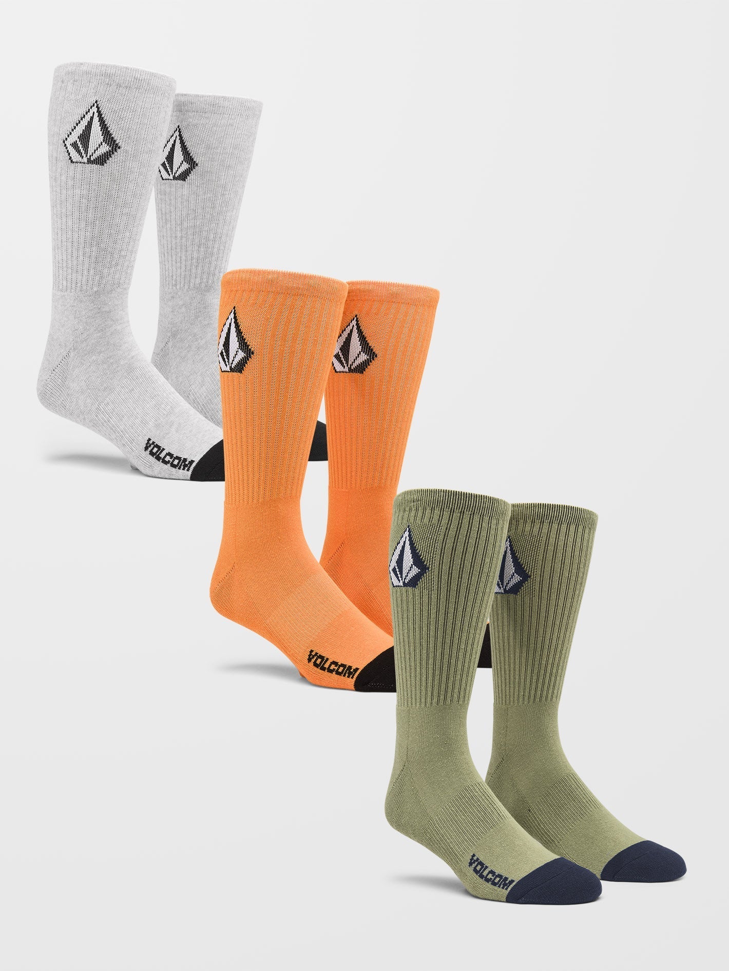 Full Stone Socks (3 Pairs) - Turbo Orange