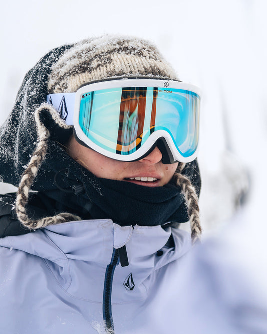 Schneemaske Footprints Matt White Stone - Ice Chrome