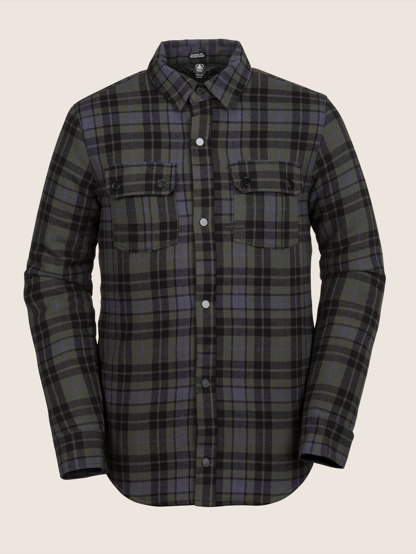 Sherpa Flannel Snow Jacket - Black