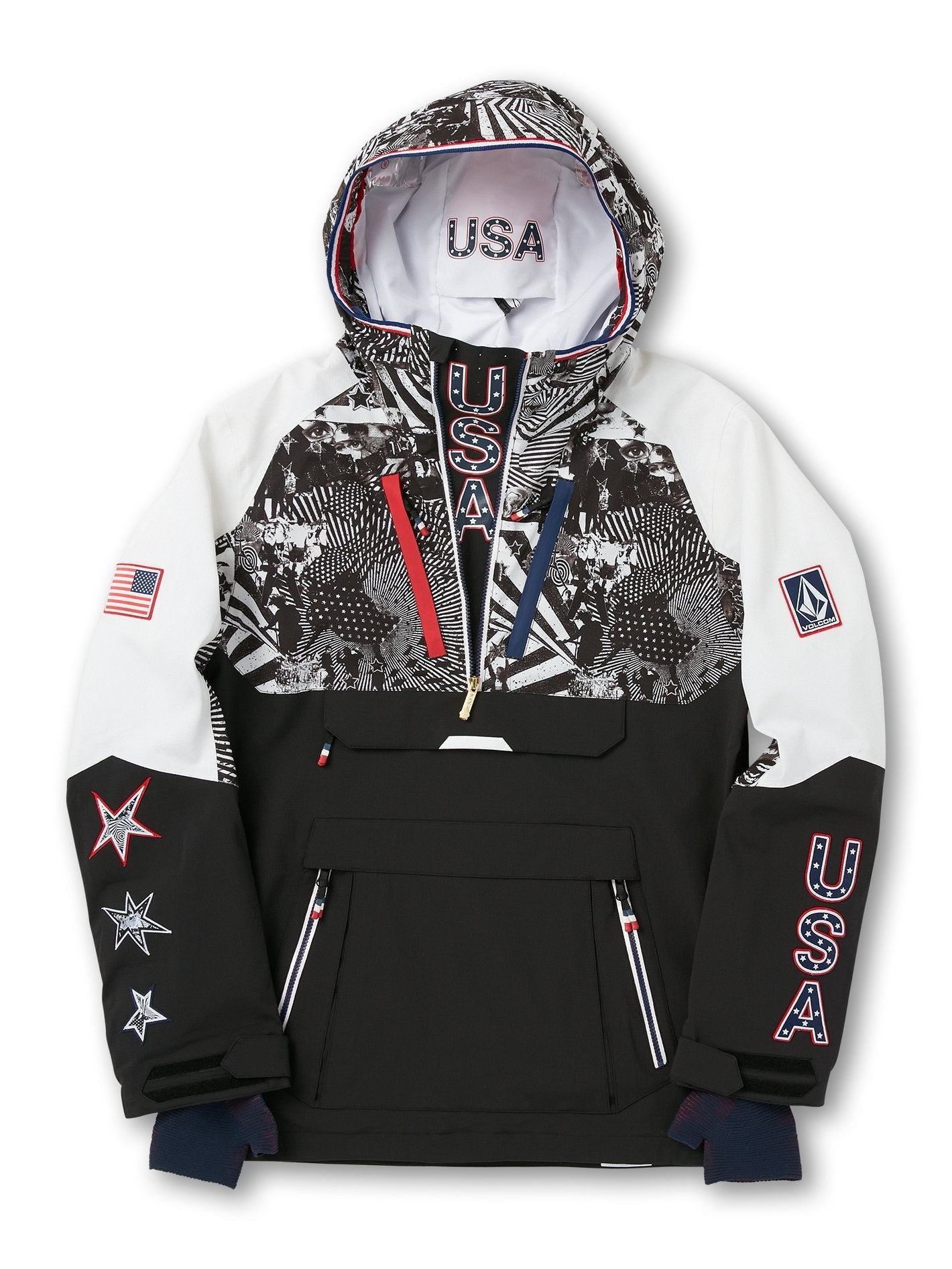 Snow jacket Ou Brighton Pullover - BLACK WHITE