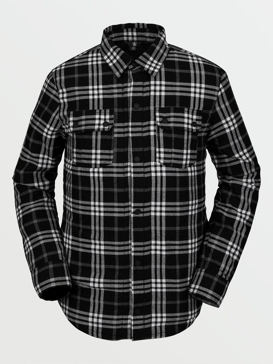 Sherpa-Flanelljacke - Schwarz