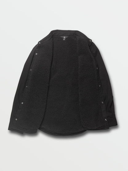 Veste en flanelle Sherpa - BLACK ON BLACK