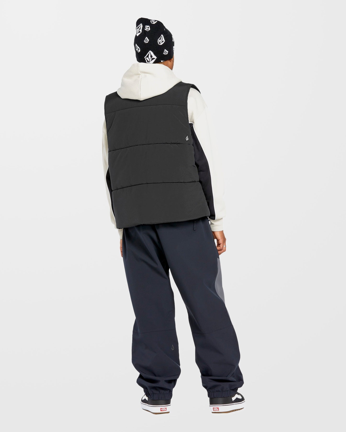 Ärmellose Jacke im Lagenlook - Schwarz