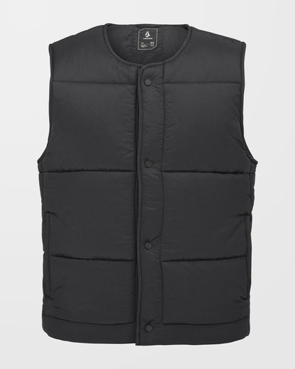 Ärmellose Jacke im Lagenlook - Schwarz