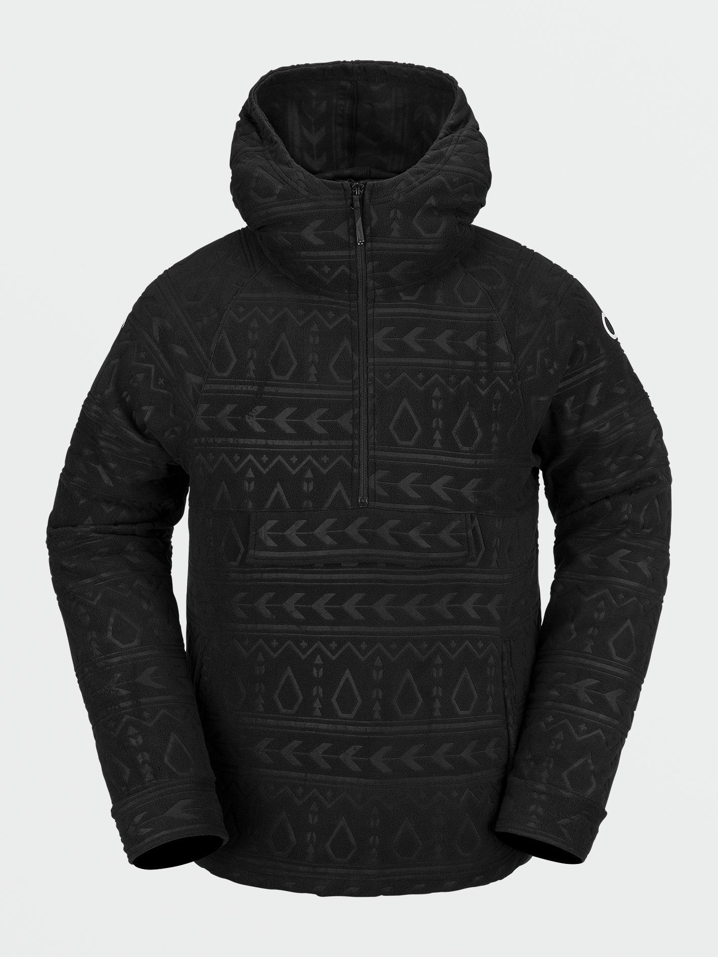 V-Science Fleece-Hoodie mit 1/2-Reißverschluss – Schwarz