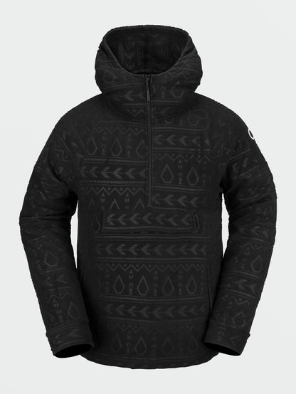 V-Science Fleece-Hoodie mit 1/2-Reißverschluss – Schwarz