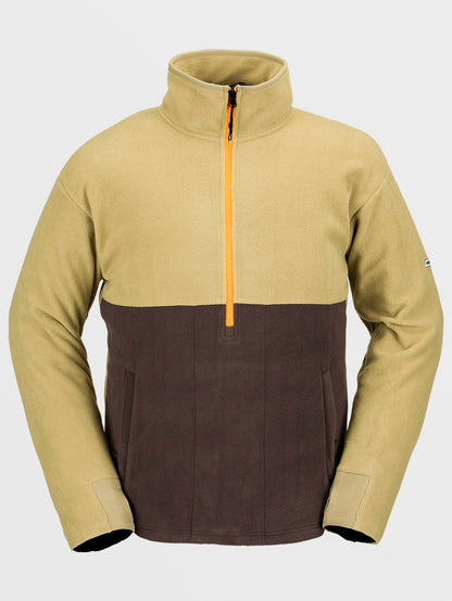 Polar Mock 1/2 Zip Sweatshirt - DARK KHAKI