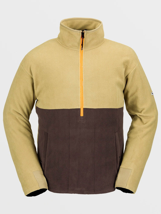 Polar Mock Sweatshirt mit 1/2-Reißverschluss – DUNKELKHAKI