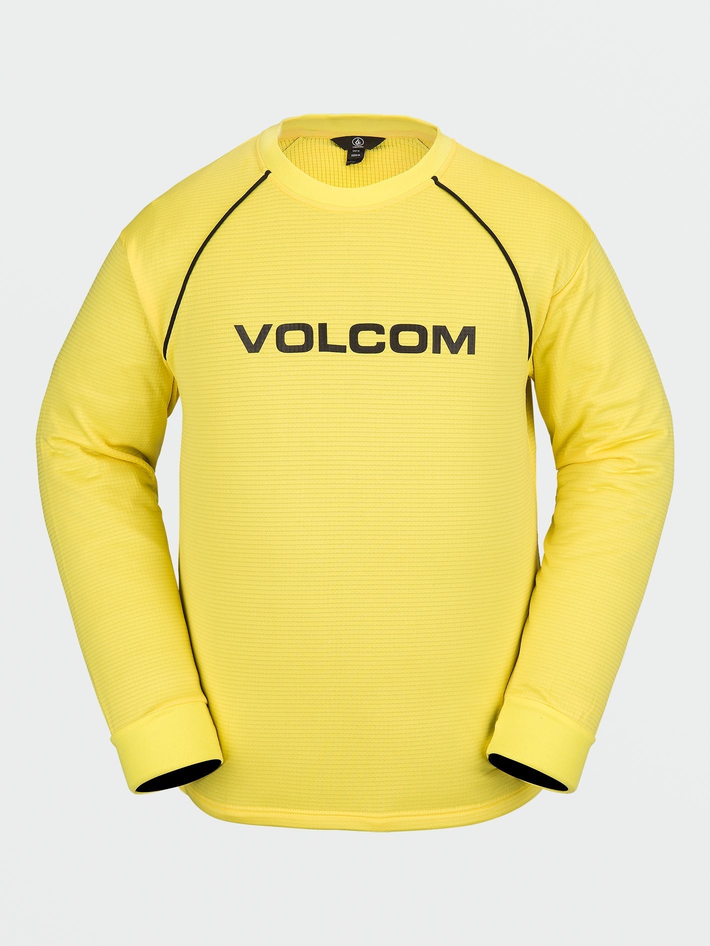 Fleece-Sweatshirt mit Waffelstruktur - Zitronengelb