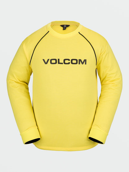 Fleece-Sweatshirt mit Waffelstruktur - Zitronengelb