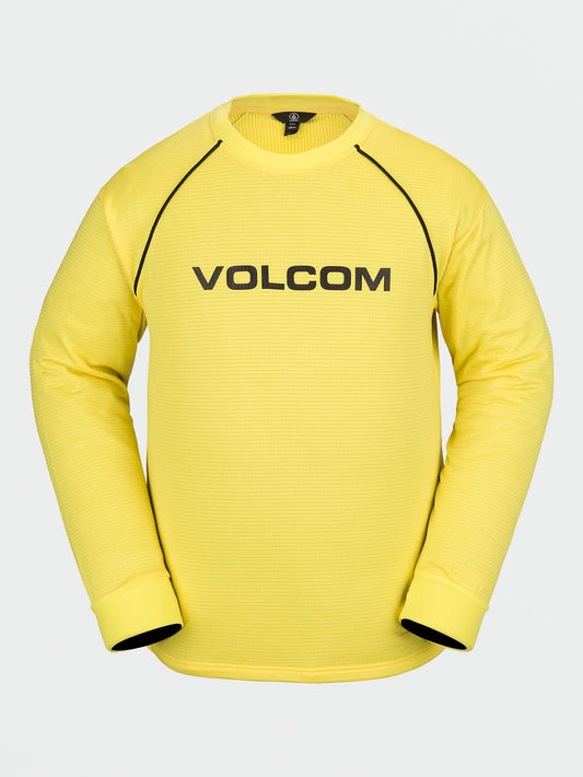 Fleece-Sweatshirt mit Waffelstruktur - Zitronengelb