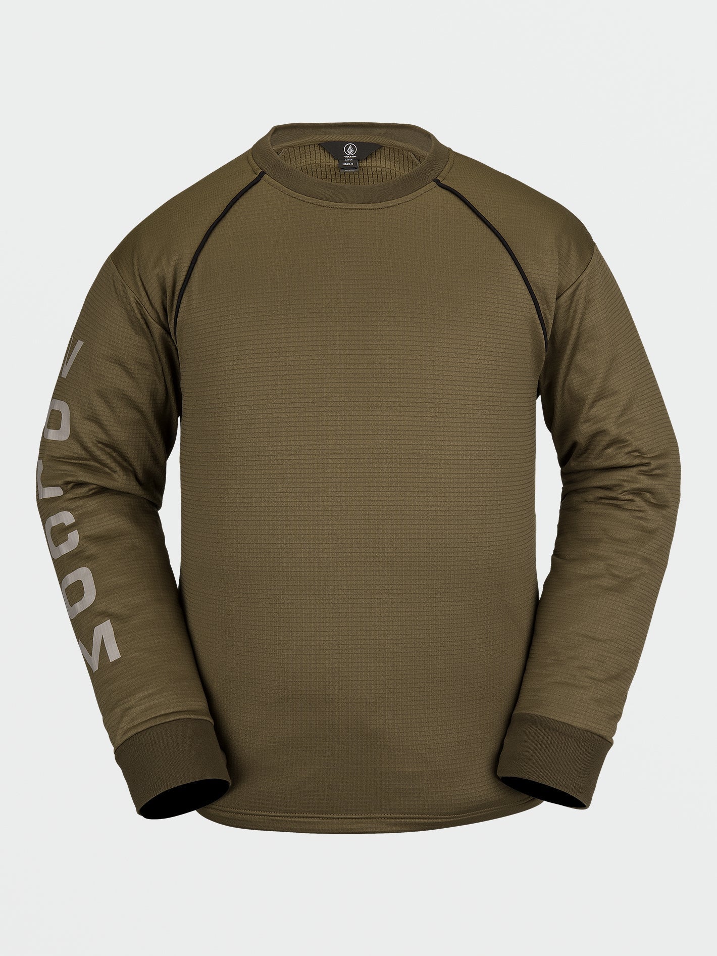 Fleece-Sweatshirt mit Waffelstruktur – Dunkles Teakholz