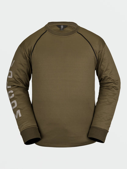 Fleece-Sweatshirt mit Waffelstruktur – Dunkles Teakholz