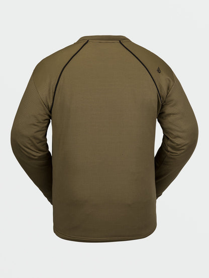 Fleece-Sweatshirt mit Waffelstruktur – Dunkles Teakholz