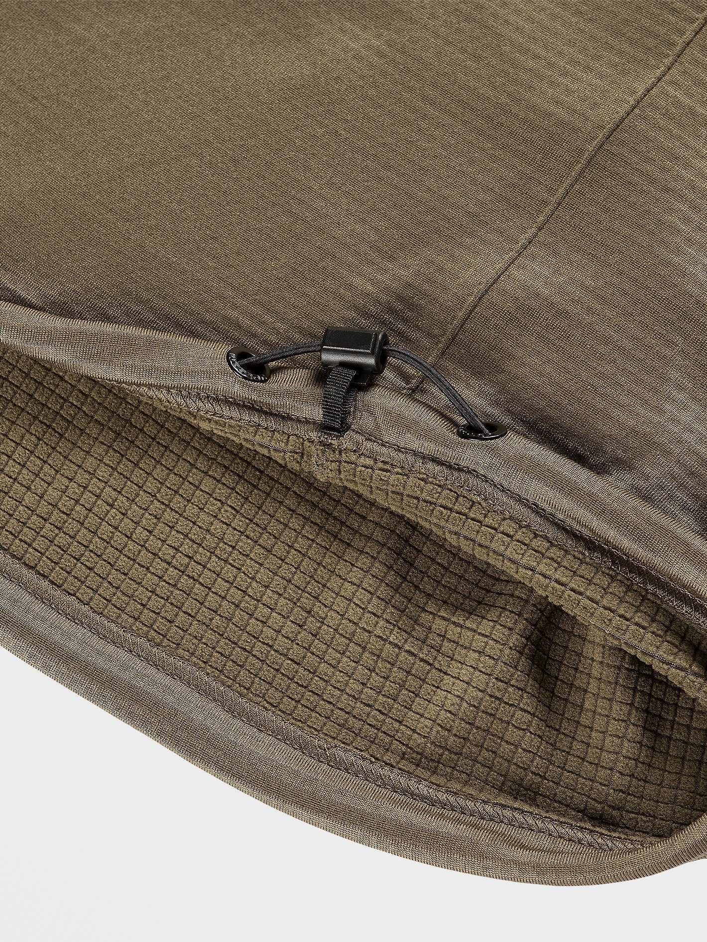 Fleece-Sweatshirt mit Waffelstruktur – Dunkles Teakholz