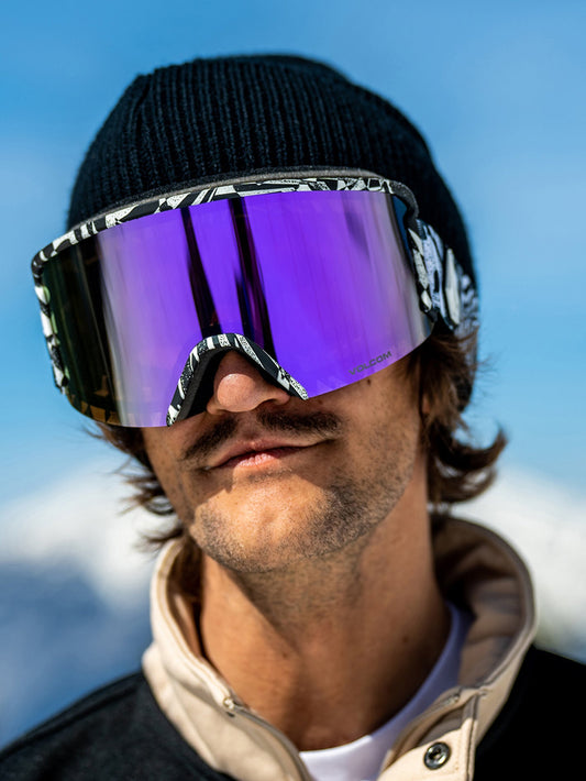 Garden Op Art Schneebrille (+ Bonus Gelbe Chromlinse) - LILA CHROM