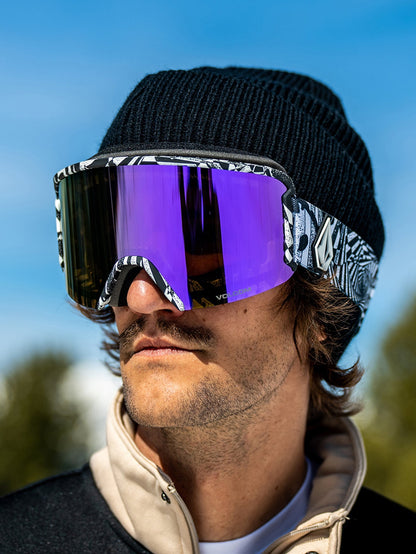Garden Op Art Schneebrille (+ Bonus Gelbe Chromlinse) - LILA CHROM