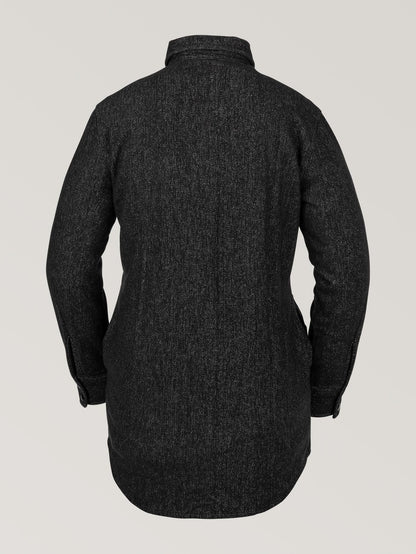 Jenny Flannel Snow Jacket - HEATHER BLACK