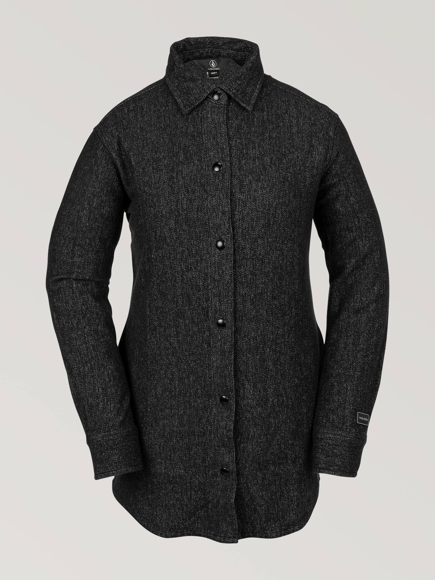 Jenny Flannel Snow Jacket - HEATHER BLACK